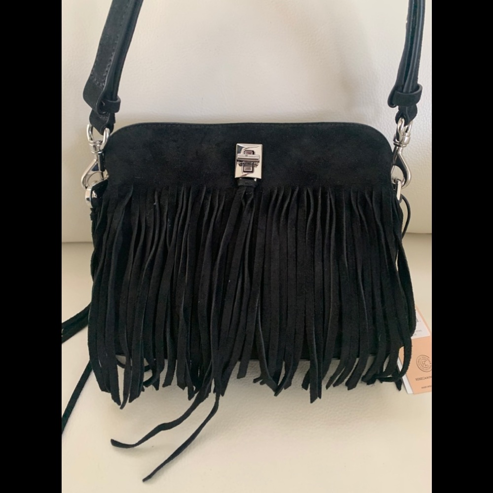 Rebecca Minkoff Darren Sm Crossbody w/Fringe Black